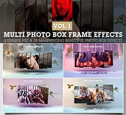 极品图片分段3D展示模板：Multi Photo Box Frame Effects Vol1